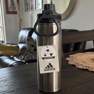 Adidas Silver Bottle with Black Lid